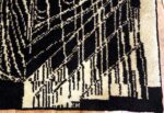 Vintage Black Cream French Art Deco Rug #49932 - Nazmiyal