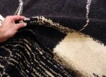 Vintage Black Cream French Art Deco Rug #49932 - Nazmiyal