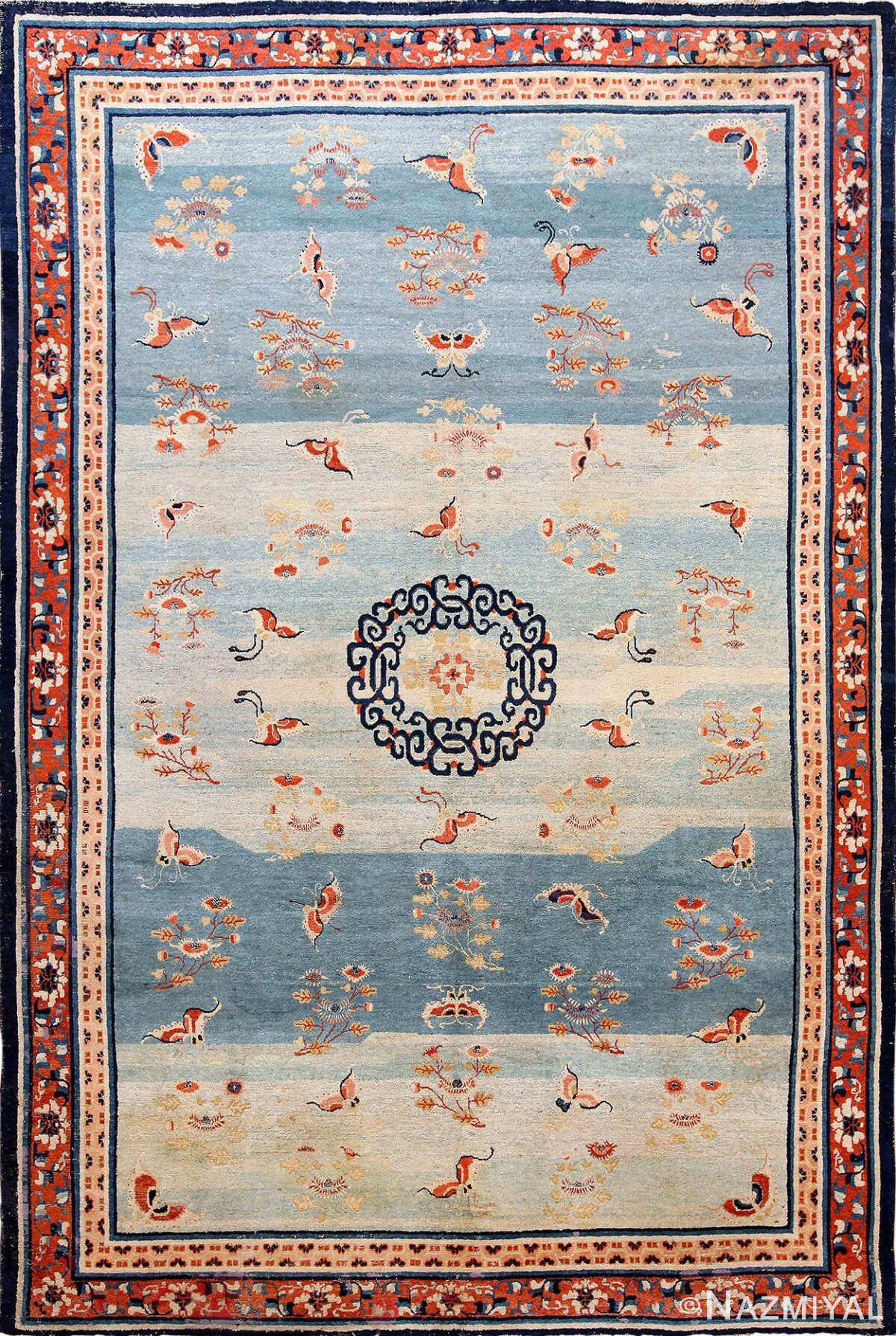 18th Century Kansu Carpet from China Nazmiyal 49944