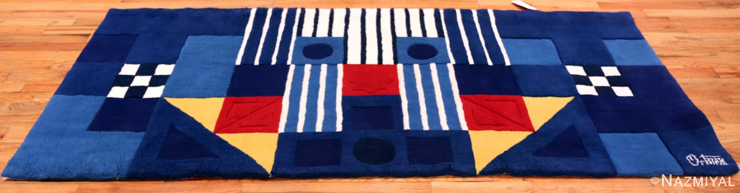 Blue Vintage George Earl Ortman Art Rug #49948 - From nazmiyal