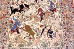 Fine Signed Vintage Persian Esfahan Rug With Hunting Scene 70017 by Nazmiyal