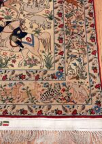 Fine Signed Vintage Persian Esfahan Rug With Hunting Scene 70017 by Nazmiyal