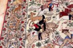 Fine Signed Vintage Persian Esfahan Rug With Hunting Scene 70017 by Nazmiyal