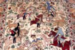 Fine Signed Vintage Persian Esfahan Rug With Hunting Scene 70017 by Nazmiyal