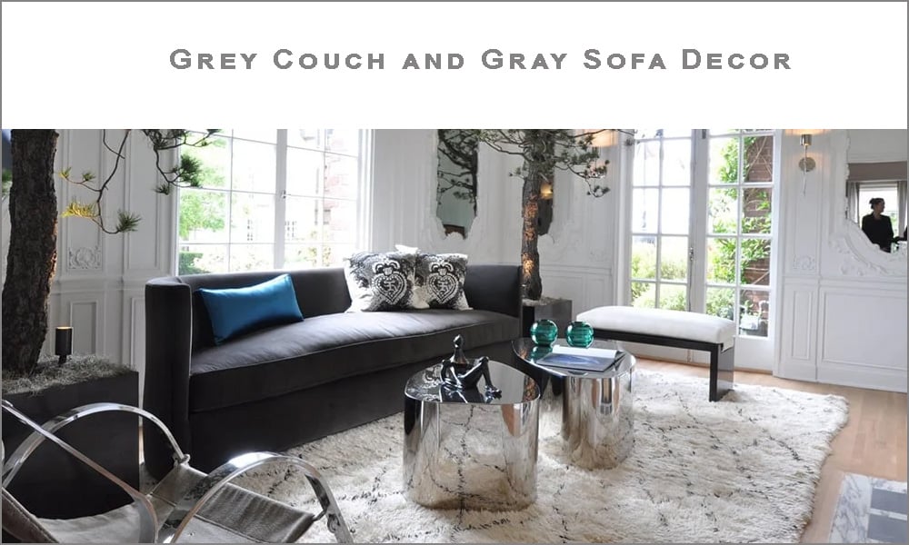 Grey Couch Decor Interior Decorating, Dark Gray Sofa What Color Walls