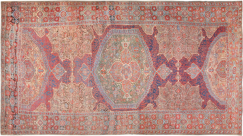 Turkish Antique Smyrna Oushak Carpet 47072 Turkish Antique Smyrna Oushak Middle East Carpets #47072 from Nazmiyal Antique Rugs in NYC
