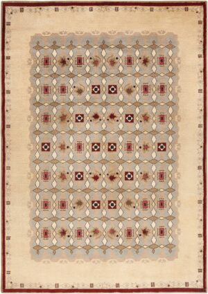 Picture of Antique French Art Deco Leleu Rug #70027 by Nazmiyal Antique Rugs in NYC
