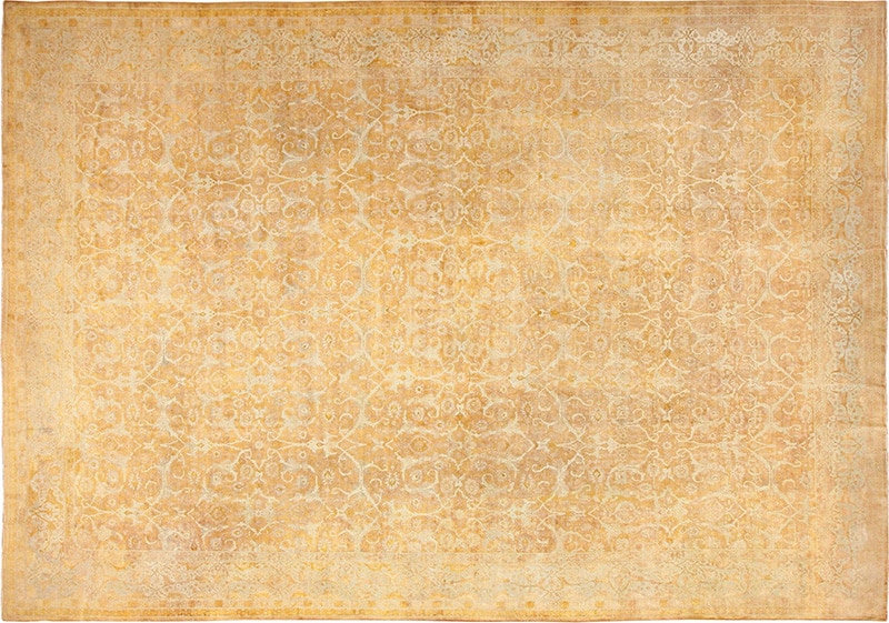 Antique Large Yellow Gold Color Persian Tabriz Rug Picture of the Antique Large Yellow Gold Color Persian Tabriz Rug #49319 from Nazmiyal Antique Rugs in NYC