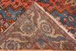 Image of Weave of Antique Persian Medallion Heriz Rug #70020 from the collection of Nazmiyal Antique Rugs NYC