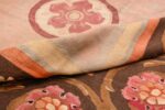 Image of Pile of Floral Details of Floral Square Antique French Aubusson Carpet #70011