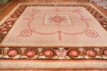 Full Image of Floral Details of Floral Square Antique French Aubusson Carpet #70011