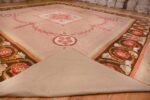 Picture of Weave of Floral Details of Floral Square Antique French Aubusson Carpet #70011