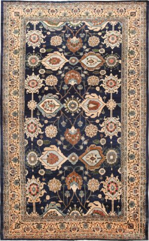 Picture of the Large Blue Antique Persian Malayer Rug #70010 from Nazmiyal Antique Persian Rugs in NYC