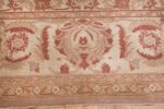 Image of Edge of Large Soft Mauve Antique Indian Agra Carpet #70041