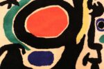 Picture Unique Details of Small Square Vintage Miro Art Rug #70034 from the collection of Nazmiyal Antique Rugs NYC