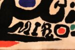 Picture of Marvelous Details of Small Square Vintage Miro Art Rug #70034 from the collection of Nazmiyal Antique Rugs NYC