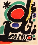 Small Square Vintage Miro Art Rug #70034 From Nazmiyal Vintage Rugs in NYC