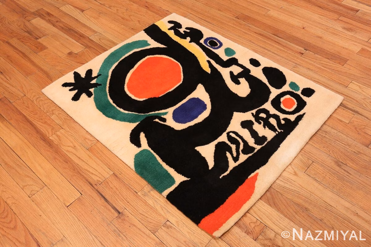 Miro Design Rug Vintage Small Square Vintage Miro Art Rug 70034 Nazmiyal Rugs