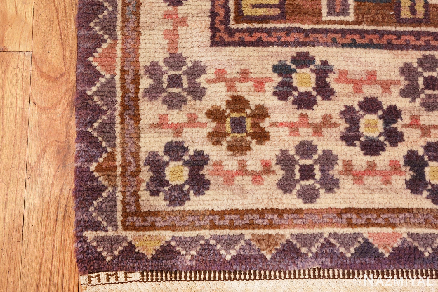 Image of Border of Vintage Pile Scandinavian Marta Maas Steninge Rug #70050 from the collection of Nazmiyal Antique Rugs NYC