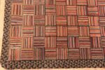 Picture of the Corner of Basket Weave Pattern Antique American Hooked Rug #70058 from Nazmiyal Antique Rugs in NYC