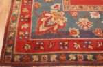 Picture of the Corner of Square Size Antique Irish Donegal Rug #3328 From Nazmiyal Antique Rugs In NYC