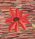 Picture of a flower from the Floral Antique American Hooked Rug #70055 from Nazmiyal Antique Rugs in NYC