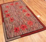 Full picture from the side of Floral Antique American Hooked Rug #70055 from Nazmiyal Antique Rugs in NYC