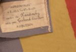 Label of French Bauhaus Wassily Kandinsky Tapestry Picture of the Label of French Bauhaus Wassily Kandinsky Tapestry 41278 From Nazmiyal Antique Rugs in NYC