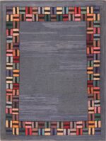 Picture of a Light Blue Antique American Hooked Rug #70057 from Nazmiyal Antique Rugs in NYC