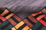 Picture of the pile of Light Blue Antique American Hooked Rug #70057 from Nazmiyal Antique Rugs in NYC