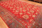 A Side Picture Of Large Red Antique Turkish Oushak Rug #70012 From Nazmiyal Antique Rugs in NYC