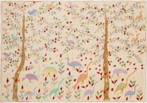 Picture of a Vintage Garden of Paradise Tapestry #70062 from Nazmiyal Antique Rugs in NYC