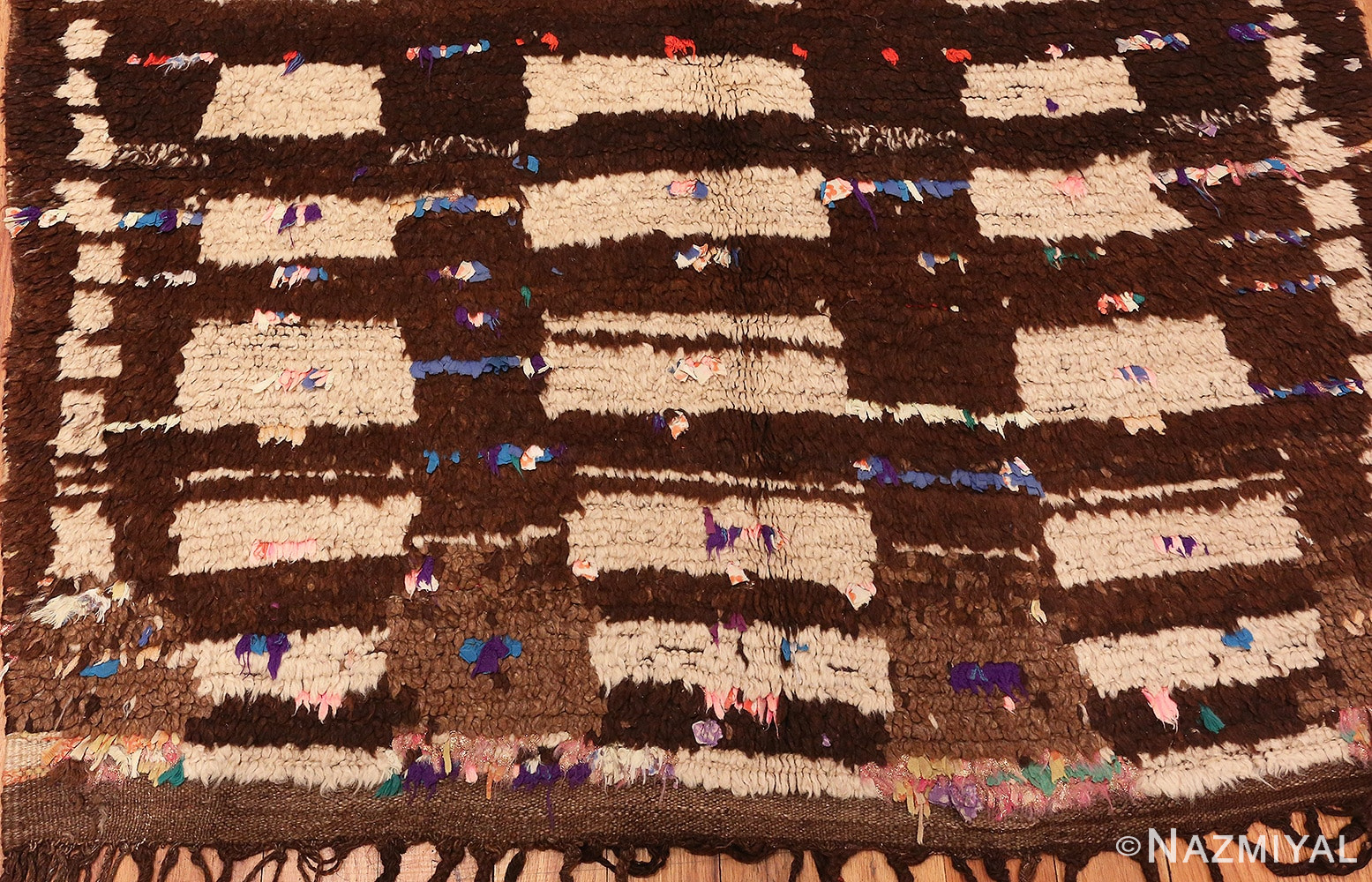 Picture of the Corner of Vintage Mid Century Moroccan Berber Rug #46441 From Nazmiyal Antique Rugs In NYC
