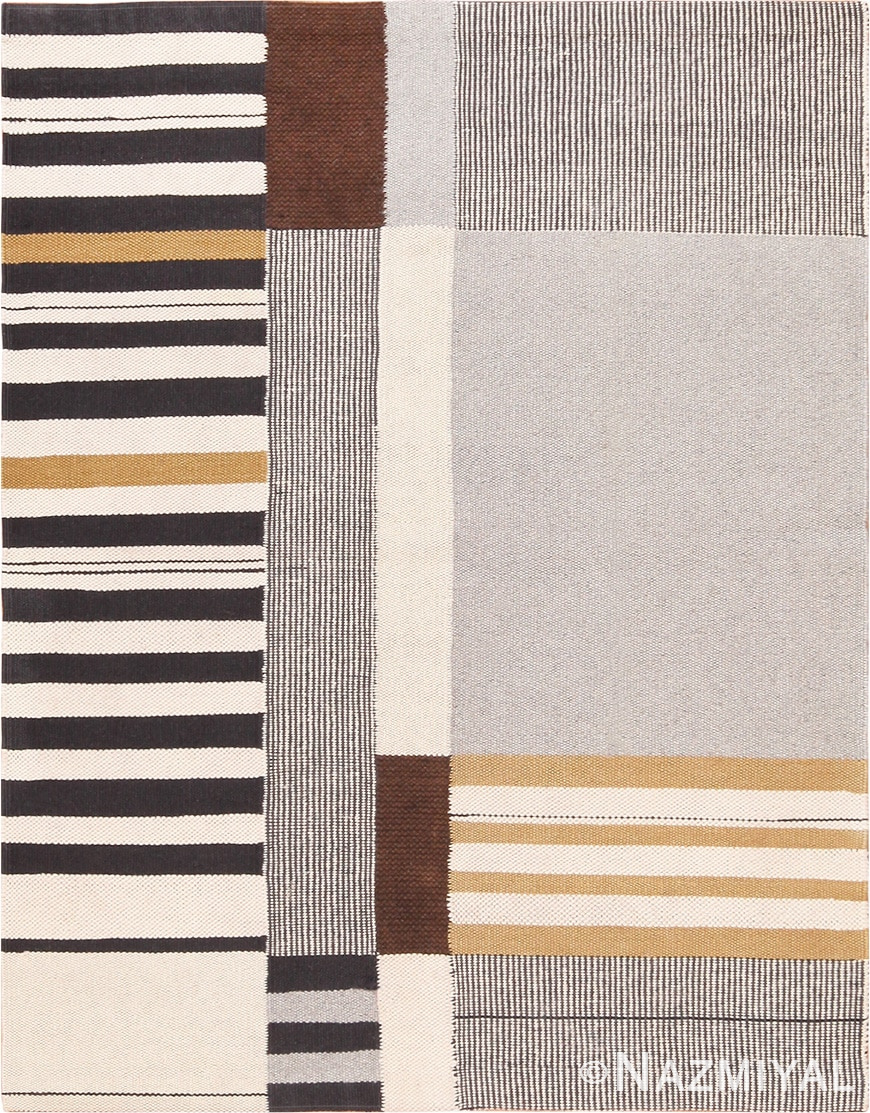 Picture of a Beautiful Vintage Flat Woven Kilim Carpet By Artist Alice Kagawa Parrott 70026 From Nazmiyal Antique rugs in NYC