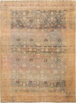 Picture of a magnificent Antique Sky Blue Persian Tabriz Rug #70070 from the collection of Nazmiyal Antique Rugs in NYC