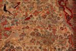 A detailed bird flower picture of the antique tree of life persian mohtashem kashan rug #70069 from Nazmiyal Antique Rugs NYC