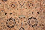A detail blue flower picture of the large vase design antique persian kerman rug #50701 from Nazmiyal Antique Rugs NYC