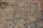 A detailed flower picture of the antique persian khorassan rug #49843 from Nazmiyal Antique Rugs NYC