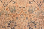 A detailed piture of flower of center flower of the large vase design antique persian kerman rug #50701 from Nazmiyal Antique Rugs NYC