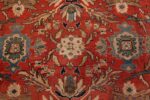 A detailed pattern flower picture of the antique large scale persian sultanabad carpet #48563 from Nazmiyal Antique Rugs NYC