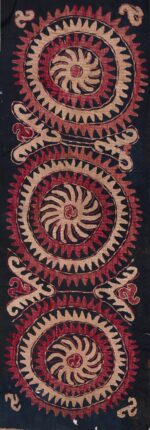 Full view Antique 19th century Kaitag Dagestan embroidery rug 70084 by