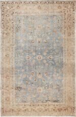 Picture of a Large Antique Light Blue Persian Khorassan Rug 49843 from Nazmiyal Antique Rugs in New York City.