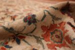 A pile picture of the large ivory background antique persian sultanabad rug #50571 from Nazmiyal Antique Rugs NYC