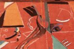 Picture of the center of the Image of the weave of the Vintage Miles Davis Jazz Scene Art Rug 70066