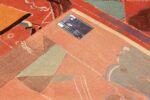 Picture of the weave details of the Image of the weave of the Vintage Miles Davis Jazz Scene Art Rug 70066