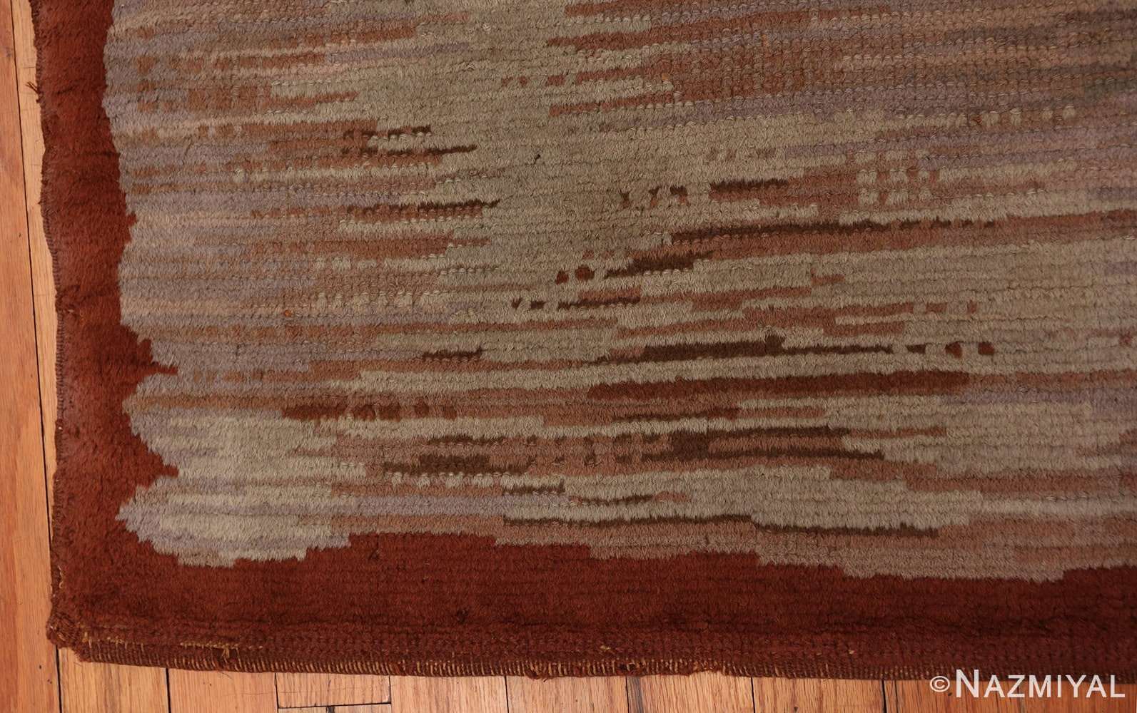 A border picture of the vintage surrealist french art deco rug #50737 from Nazmiyal Antique Rugs NYC