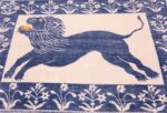 Background Vintage Cotton Agra Lion rug 70098 by Nazmiyal