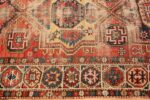 Border Antique Shabby chic Caucasian Kazak rug 70141 by Nazmiyal