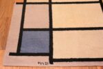 Corner Vintage Scandinavian Piet Mondrian art rug 70147 by Nazmiyal