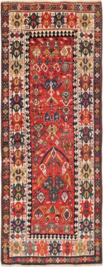 Full view Antique Caucasian Kazak Runner Rug #70122 Nazmiyal Antique Rugs in NYC